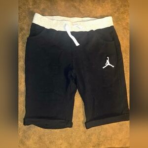 Jordan Kids Black and White Cuffed Shorts With A Gray Waistband Sz XL(13-15 yrs)